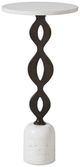 Uttermost® Ila Dark Bronze/White Round Drink Table-0