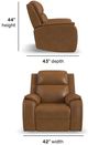 Flexsteel® Ziggy Camel Leather Power Recliner with Power Headrest and Lumbar-2