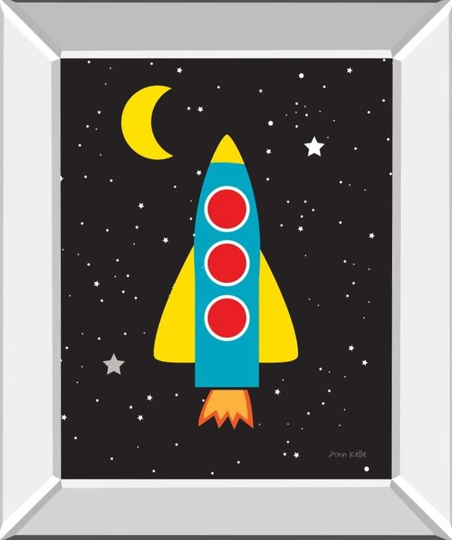Classy Art Blast Off by Ann Kelle Mirror Framed Wall Art-0