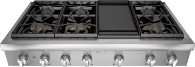 front view of the Thermador® Professional 48" Stainless Steel Natural Gas Rangetop