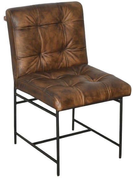 Home Trends & Design Essex Stockton Antique Whiskey/Black Side Dining Chair-0