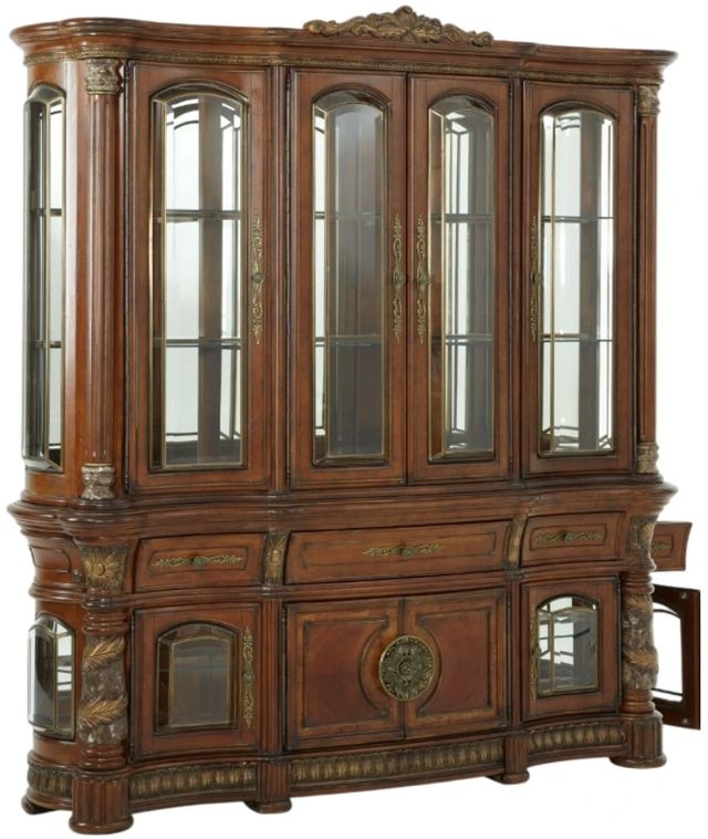Michael Amini® Villa Valencia 2-Piece Classic Chestnut China and Buffet Set-1