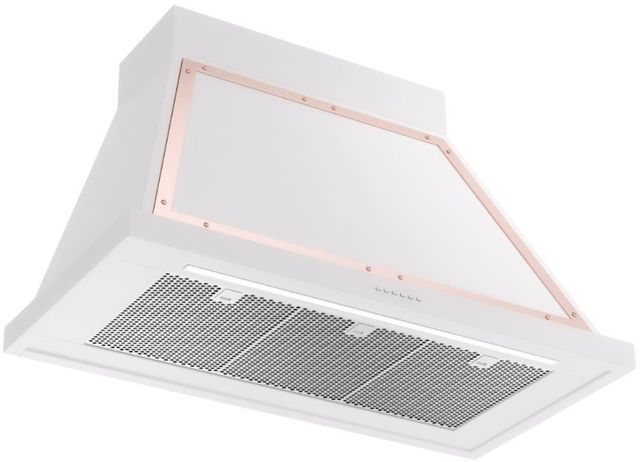 Ilve® Nostalgie II Noblesse 40" White Wall Mounted Range Hood with Copper Trim-1