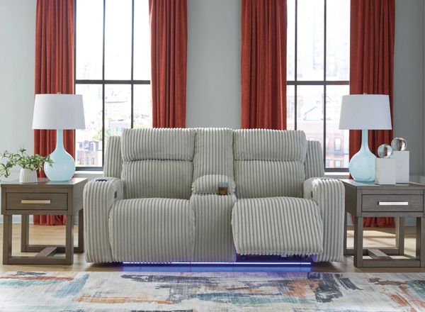 Signature Design by Ashley Forest Lake Alloy Power Reclining Loveseat with Console