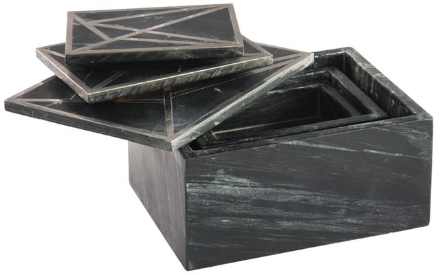Signature Design by Ashley® Ackley 3-Piece Black/Silver Box Set-3