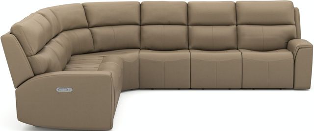 Flexsteel® Jarvis Mica/Parchment Power Reclining Sectional with Power Headrests-0