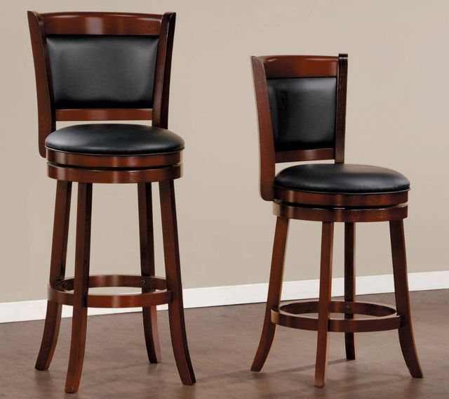 Homelegance® Shapel Black/Dark Cherry Swivel Counter Height Chair-1