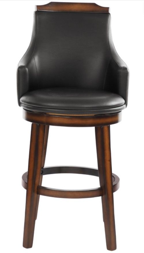 Homelegance® Bayshore Burnished Oak/Dark Brown Swivel Pub Height Chair-2