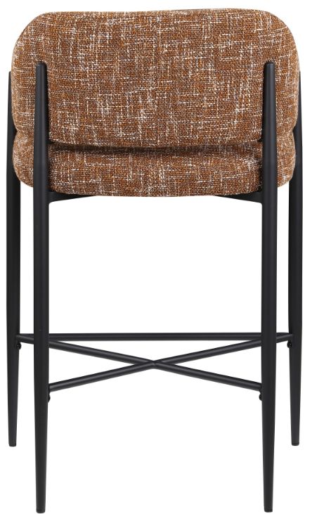 Meridian Furniture Dame Cognac/Black Upholstered Counter Stool-3