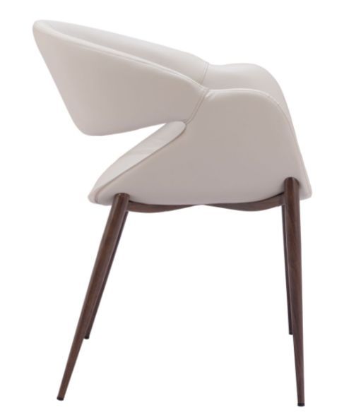 Zuo® Modern Limay Beige/Walnut Dining Arm Chair-1