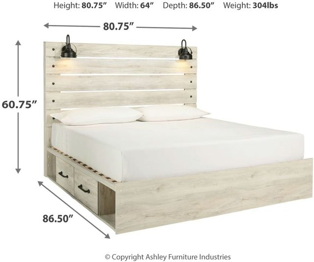 Signature Design by Ashley® Cambeck Whitewash King Panel Storage Bed-2