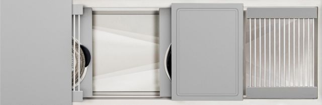 The Galley® Exclusive Gray Resin Ideal Workstation 4S + 12" DryDock® Drain Side, Five Tool Culinary Kit, One DryDock® Tool-0