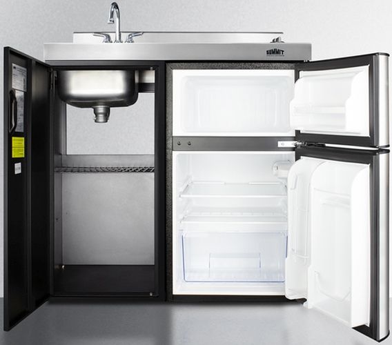 Summit® 36" Black and Stainless Steel All-In-One Kitchenette-2
