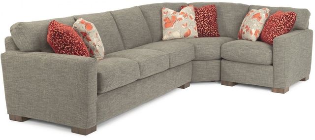 Flexsteel® Bryant 3-Piece Gray Sectional Sofa-0