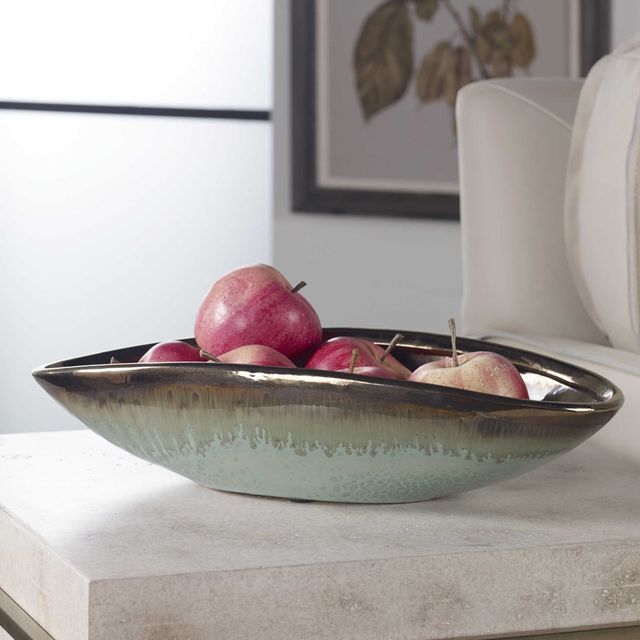 Uttermost® Iroquois 2-Piece Mint Green Glaze Bowl Set-1