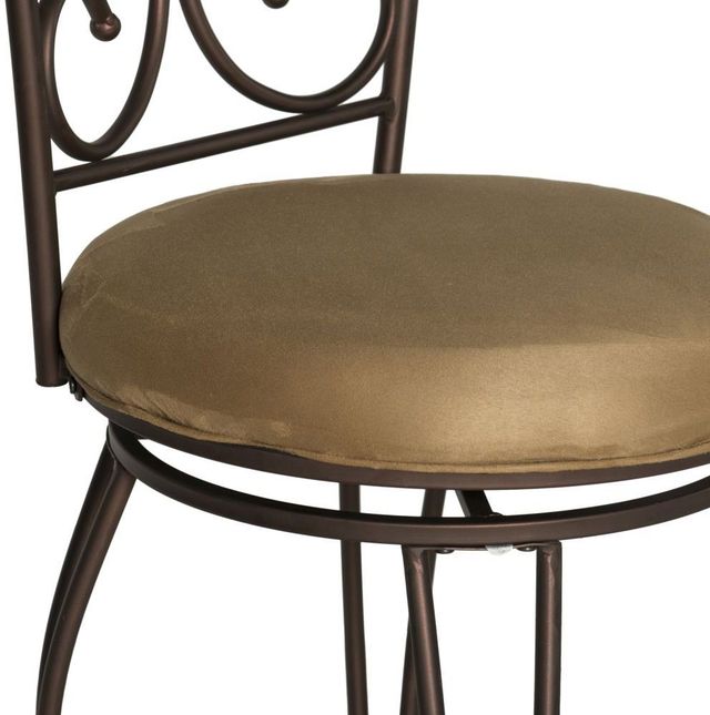 Linon Gathered Back Brown Bar Stool-2