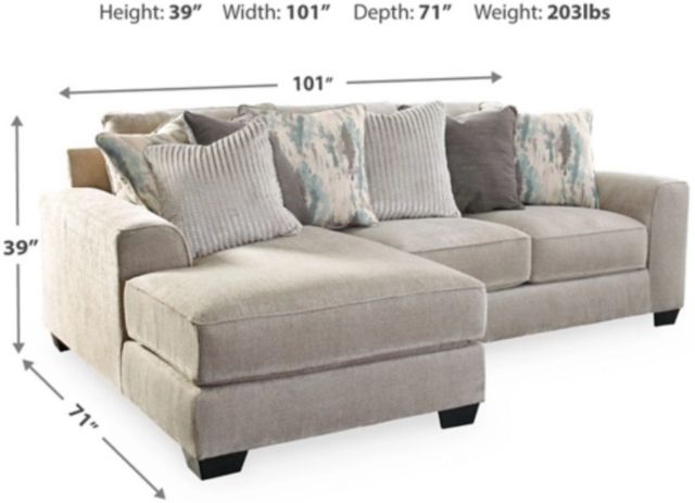 Benchcraft® Ardsley 2-Piece Pewter Left-Arm Facing Sectional and Chaise-1
