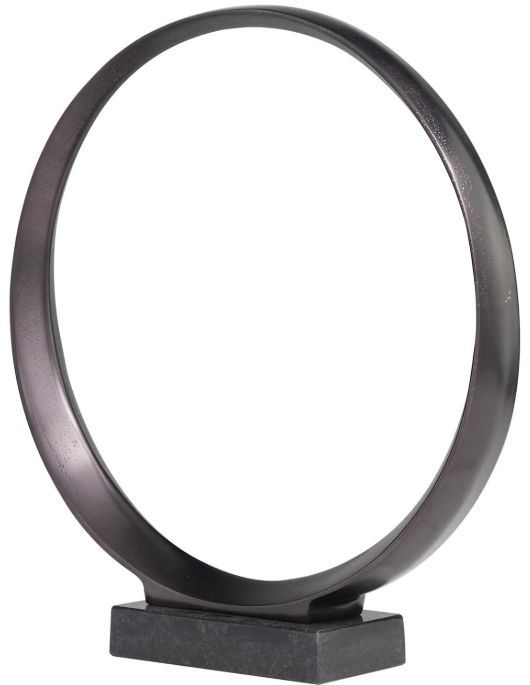 Deco Marche 2-Piece Dark Gray Geometric Sculpture with Black Base Set-2