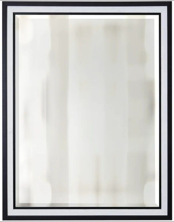 Stylecraft Black/White Beveled Framed Wall Mirror-0
