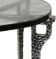 StyleCraft Hammared 2-Piece Glass on Top Nesting Side Table with Silver Cast Alluminum Base Set-1