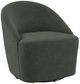 Coaster®  Leon Black/Hunter Green Swivel Chair -0