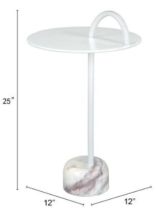 Zuo® Modern Will White Side Table-2