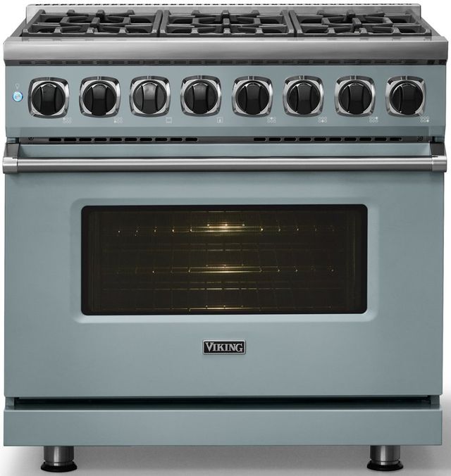 Viking® 7 Series 36" November Sky Pro Style Dual Fuel Range-2
