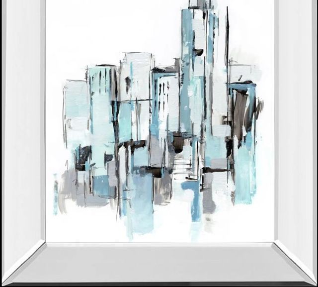 Classy Art Blue City I by Ethan Harper Mirror Framed Wall Art-1