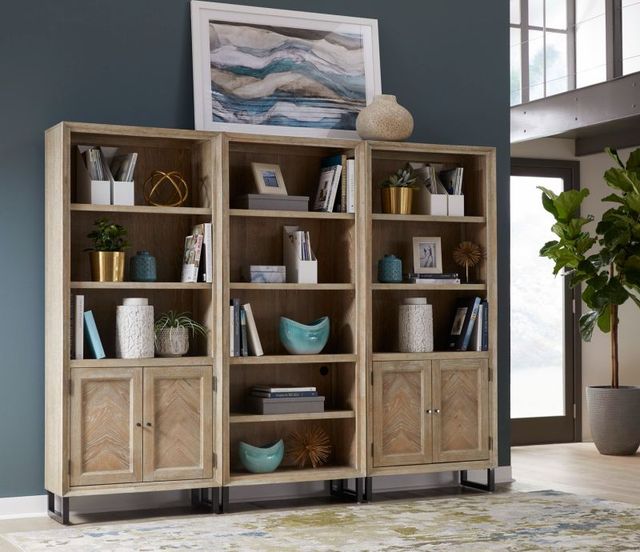 aspenhome® Harper Point Bleached Khaki Open Bookcase-2