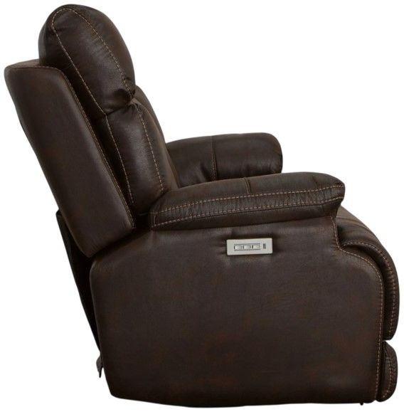 Flexsteel® Clive Clove Brown Power Reclining Loveseat with Power Headrests and Lumbar-2