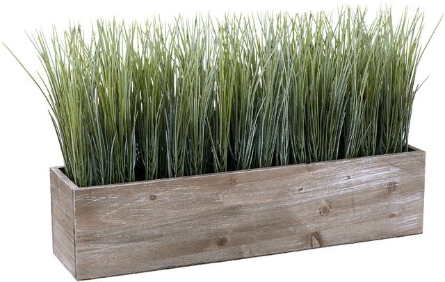 Monarch Specialties Inc. 12" Indoor Grass Artificial Plant in 5" Wood Box-0
