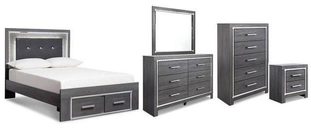 Signature Design by Ashley® Lodanna 5-Piece Gray Full Panel Storage Bed Set-0