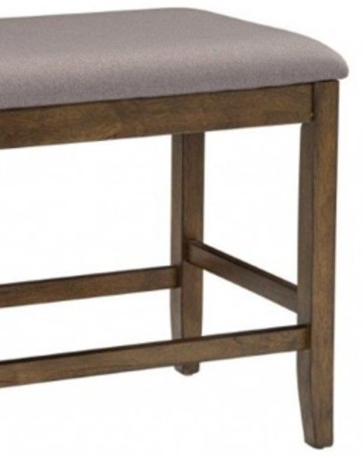 American Wholesale Furniture Seneca Brown Upholstered Counter Height Bench-1