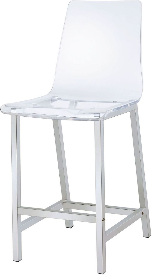 Coaster® Juelia 2-Piece Chrome/Clear Acrylic Counter Stools-3