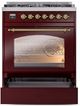 Ilve® Nostalgie II Series 30" Burgundy Pro Style Dual Fuel Range-4