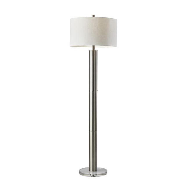 Adesso® Ezra Brushed Steel Floor Lamp-0
