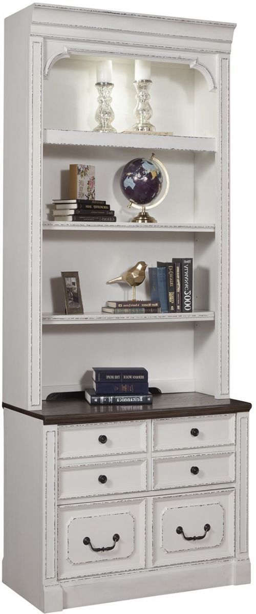 Parker House® Provence 2-Piece Vintage Alabaster Lateral File and Hutch-0