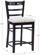 Linon Dotty 2-Piece Dark Brown/Gray Upholstered Bar Stool-2