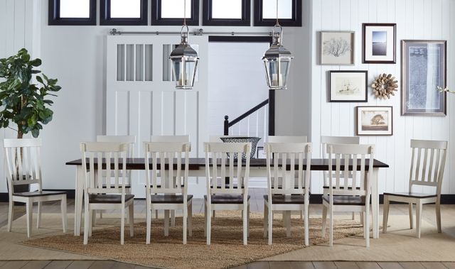 A-America® Toluca Chalk White/Cocoa Bean Slatback Dining Side Chair-1
