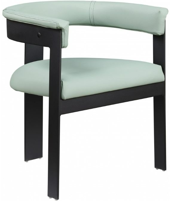 Meridian Furniture Romeo Mint/Matte Black Vegan Leather Dining Chair-0