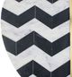 A & B Home Brass Inlay With Black Pattern Side Table with Marble Base-2