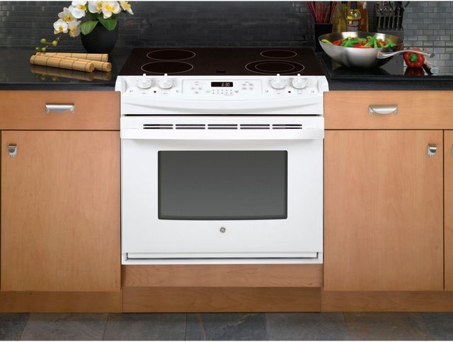 GE® 30" White on White Drop-In Electric Range-4