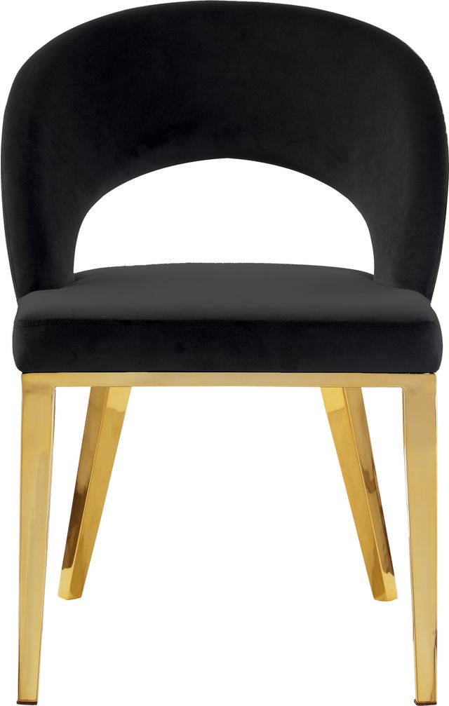 Meridian Furniture Roberto Black/Gold Velvet Dining Chair-1