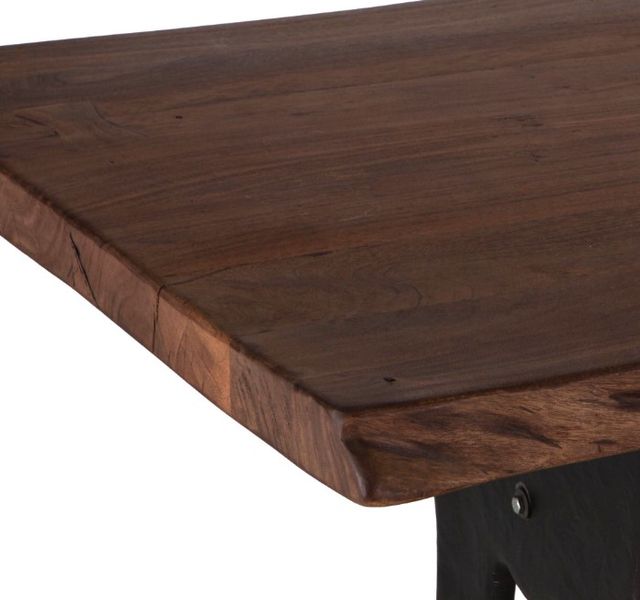 Home Trends & Design Organic Forge Antique Zinc/Raw Walnut Gathering Table-2
