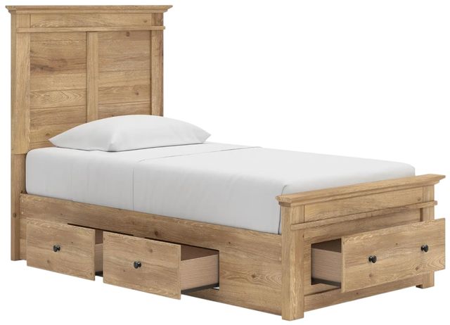 Signature Design by Ashley® Makidern Tan Twin Storage Panel Bed-4