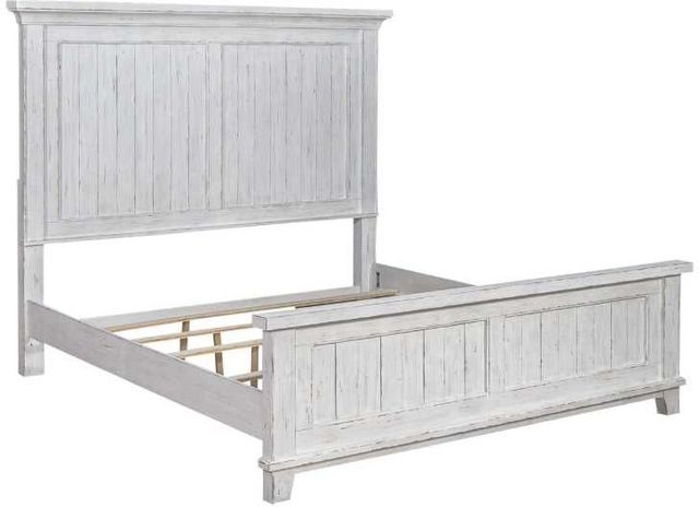 Liberty Furniture River Place 4-Piece Riverstone White/Tobacco King Bedroom Set with Nightstand-2