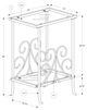 Monarch Specialties Inc. Silver Metal 30" Accent Table with Tempered Glass Top -3