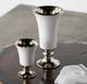 A & B Home Elliette Pedestal Gold/White Vase-2