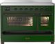 Ilve® Majestic III 48" Emerald Green Pro Style Induction Range with Triple Glass Door and Burnished Trim-2