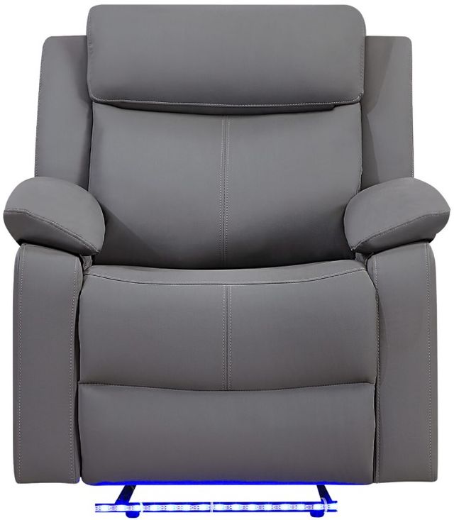 Global Furniture USA U6026 Gray Glider Manual Recliner with LED-1